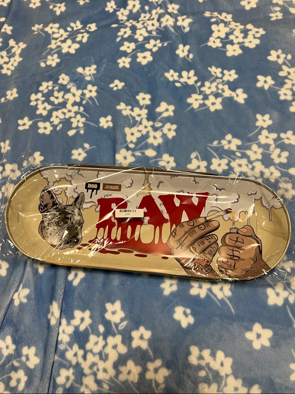 NWT Rare Boo Johnson Frenchie RAW Rolling Tray Skateboard Deck Rolling Tray w CO